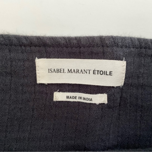 Isabel Marant Etoile Embroided Mini Skirt EU36 M Gray Raw Edge Boho Peasant Chic - Picture 3 of 11